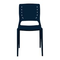 Cadeira Empilhável Saturno Azul Marinho Em Polipropileno Acrilys - 3