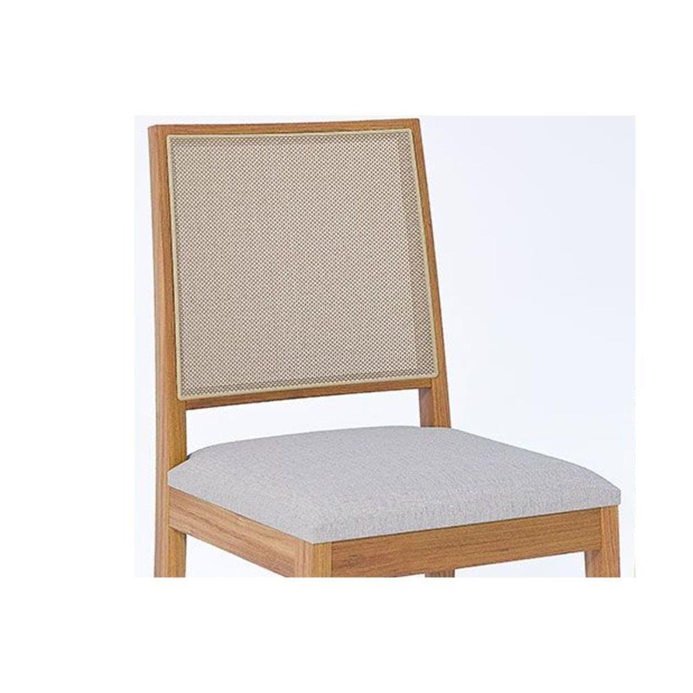 Cadeira Sala De Jantar Buriti Kit 2 Un Carvalho-linho Cinza-tela - Cimol - 4