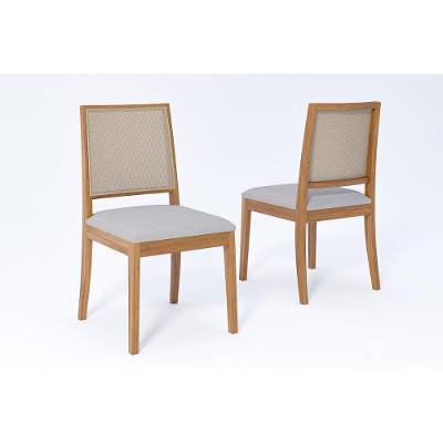 Cadeira Sala De Jantar Buriti Kit 2 Un Carvalho-linho Cinza-tela - Cimol