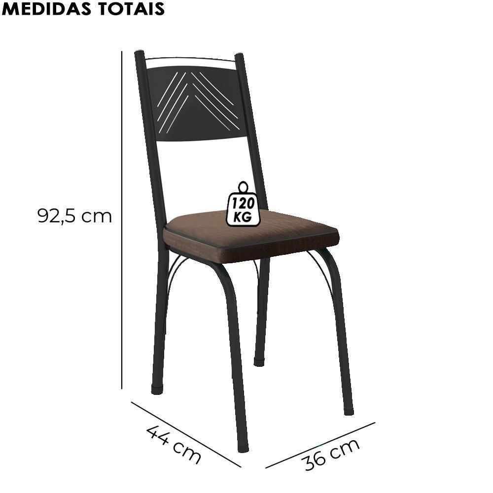 Cadeira Tubular Europa 151 Preto Assento Madeira Imbuia Artef Madeira Imbuia - 3