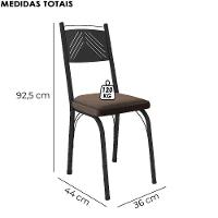 Cadeira Tubular Europa 151 Preto Assento Madeira Imbuia Artef Madeira Imbuia - 3