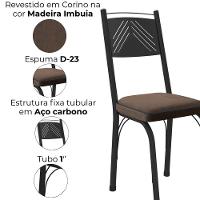 Cadeira Tubular Europa 151 Preto Assento Madeira Imbuia Artef Madeira Imbuia - 5