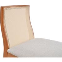 Banqueta Alta Arizona Madeira Maciça Amêndoa Encosto Tela Sling Bege Assento Sued - 7