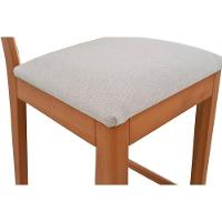 Banqueta Alta Arizona Madeira Maciça Amêndoa Encosto Tela Sling Bege Assento Sued - 9