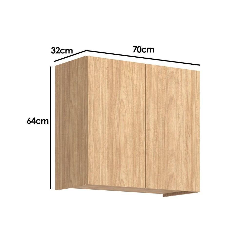 Armário De Cozinha Modulado Rebeca C- 2 Portas 70cm Mel - Movelbento - 2