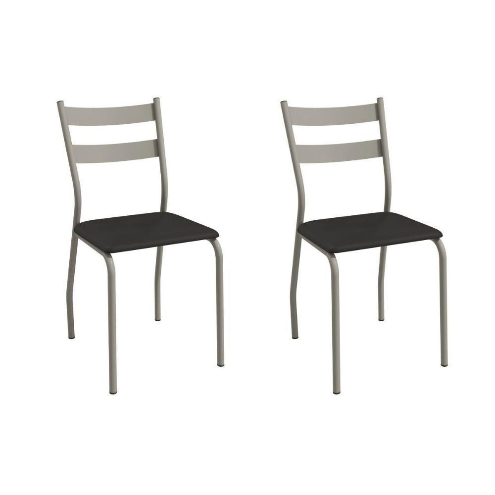 Cadeira Sala De Jantar Bali 2c141nk Aço Kit 2 Un Niquel-ano Preto - Kappesberg - 1