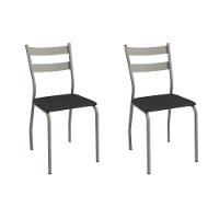 Cadeira Sala De Jantar Bali 2c141nk Aço Kit 2 Un Niquel-ano Preto - Kappesberg - 1