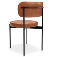 Cadeira Decorativa Estofada Para Sala De Jantar Louvre L02 Couríssimo Camel - Lyam Decor - 7