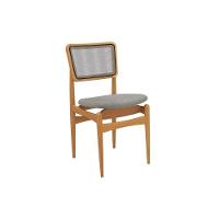 Cadeira Sala De Jantar Stela 1cmm013ca Premium Madeira Maciça 1 Un Carvalho-boucle Cinza-tela Grafite - Kappesberg - 1