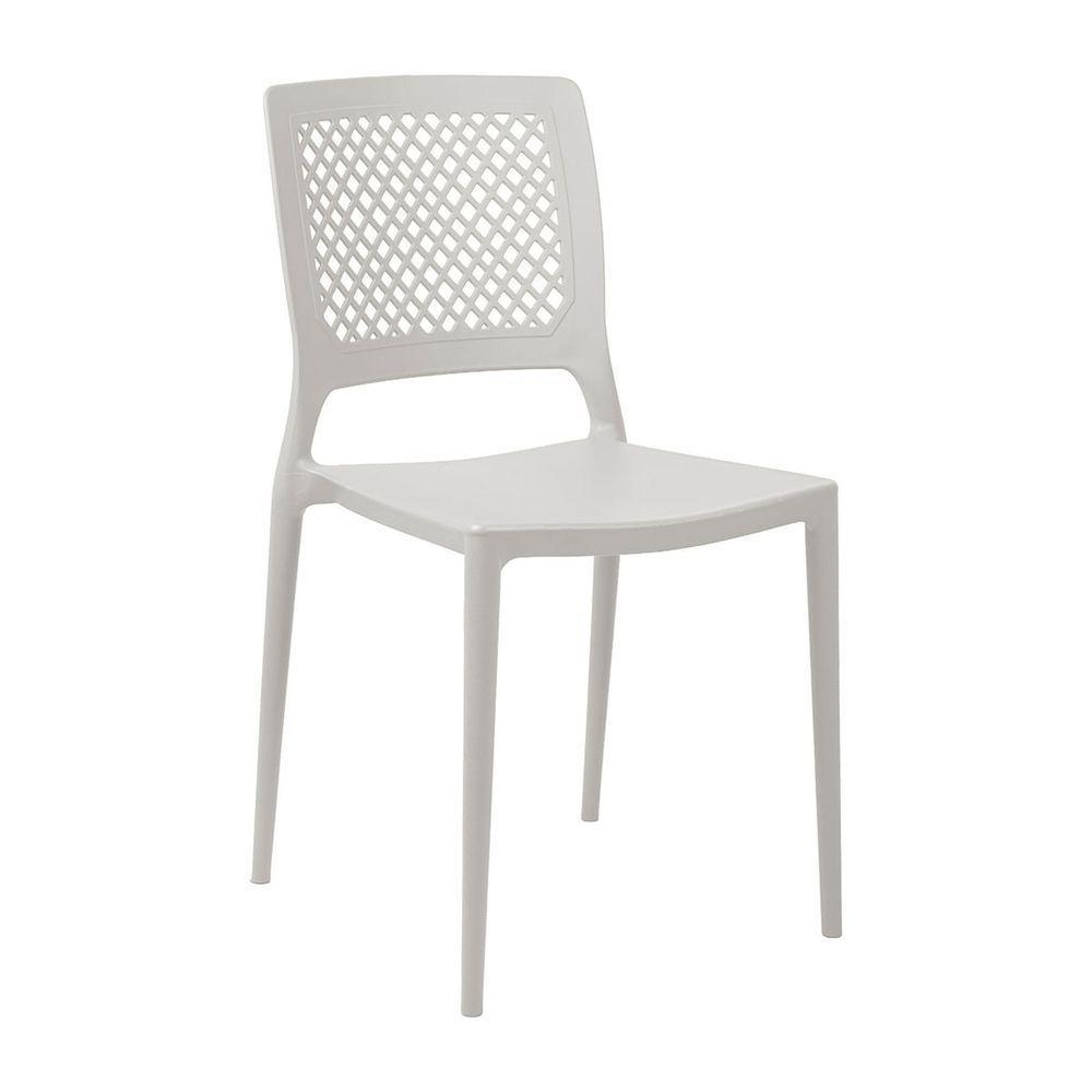 Cadeira Empilhável Vênus Cinza Claro Em Polipropileno Acrilys - 1