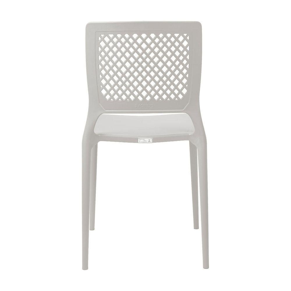Cadeira Empilhável Vênus Cinza Claro Em Polipropileno Acrilys - 4