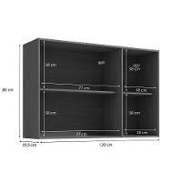 Armário Aéreo P- Cozinha Vibra T648 C- 3 Portas 120cm Canela-grafite Lacca - Kappesberg - 2