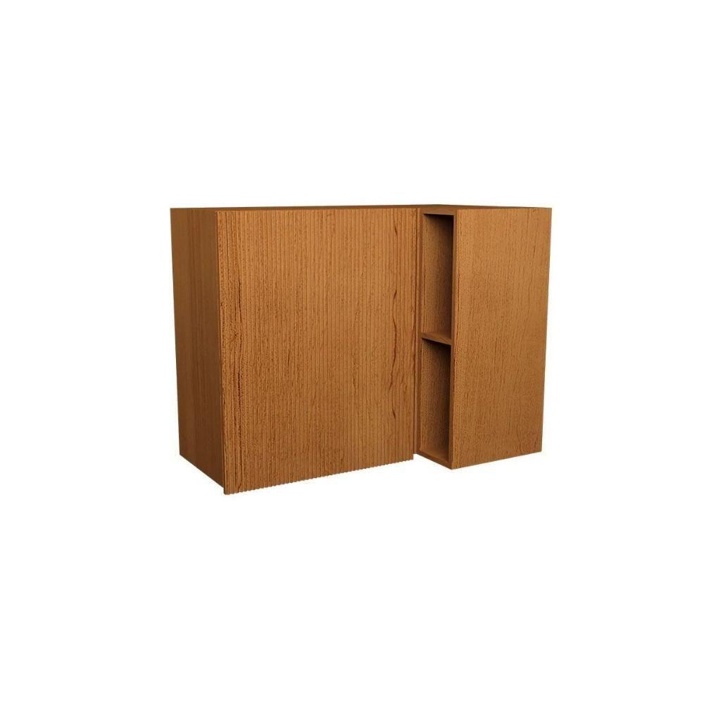 Armário Aéreo P- Cozinha Denver Ph 3106 Canto Reto C- 1 Porta Ripada E 2 Nichos 92,5cm Freijo Rocks - Herval - 1