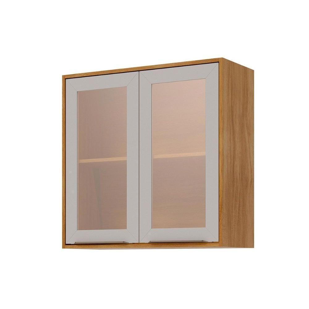 Armário Aéreo P- Cozinha Brilhante C- 2 Portas 80cm Cinamomo-off White - Mgm - 1