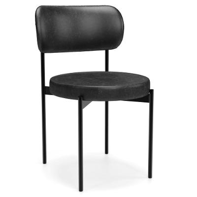 Cadeira Decorativa Estofada Para Sala De Jantar Louvre L02 Couríssimo Preto - Lyam Decor