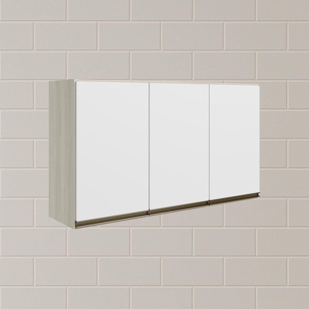 Armario Aereo 3 Portas Mdf 120 Cm Kali 12197 Bianco Toq Branco Uv Nicioli Bianco Toq Branco Uv - 6