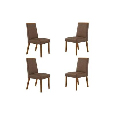 Cadeira Sala De Jantar Dakota Kit 4 Un Madeira Capuccino-corano Capuccino - Rufato