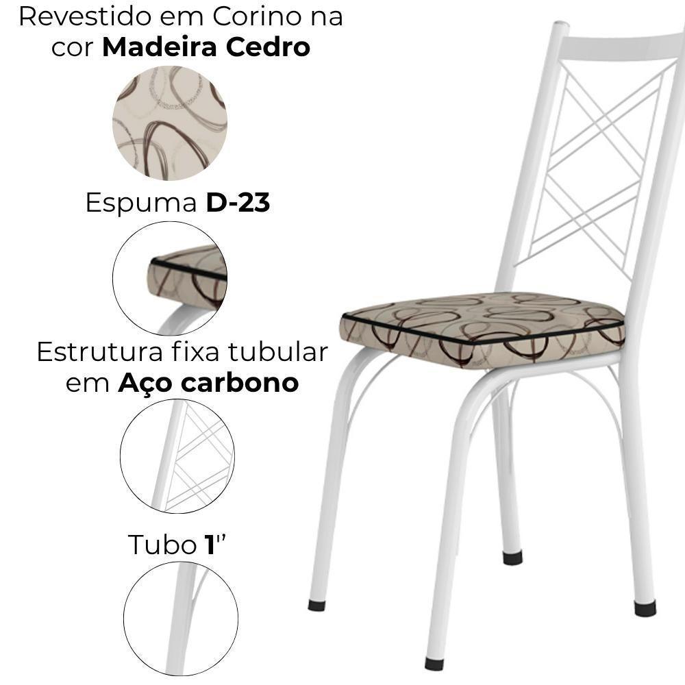Cadeira Tubular Europa 143 Branco Assento Madeira Cedro Artef Madeira Cedro - 4