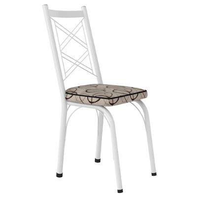 Cadeira Tubular Europa 143 Branco Assento Madeira Cedro Artef Madeira Cedro