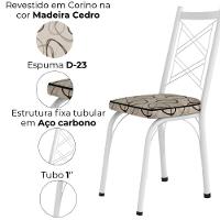 Cadeira Tubular Europa 143 Branco Assento Madeira Cedro Artef Madeira Cedro - 4