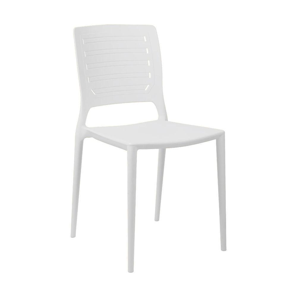 Cadeira Empilhável Saturno Branca Em Polipropileno Acrilys - 1