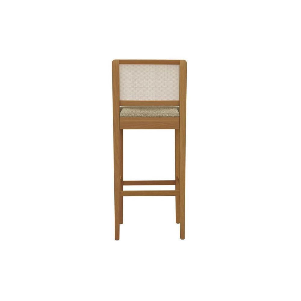 Banqueta De Cozinha Sara Madeira Maciça 1bmm005ca 1 Un Carvalho-linho Escuro-tela Grafite - Kappesberg - 4