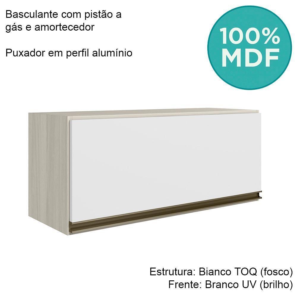 Armario Aereo Basc Mdf 70 Cm Kali 16339 Bianco Toq Branco Uv Nicioli Bianco Toq Branco Uv - 4