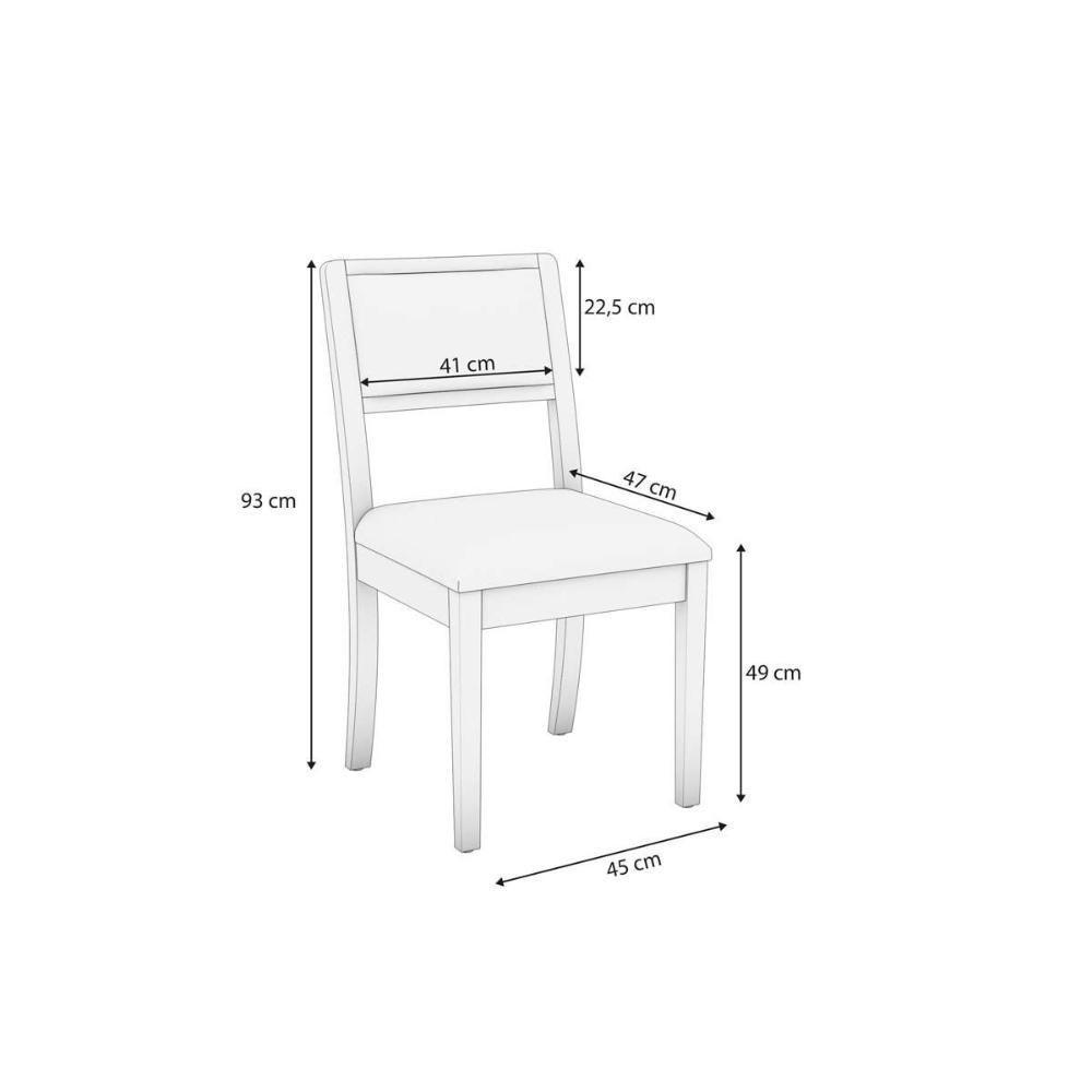 Cadeira Sala De Jantar Alice 2cmm003ca Premium Madeira Maciça Kit 2 Un Carvalho-boucle Grafite - Kappesberg - 2