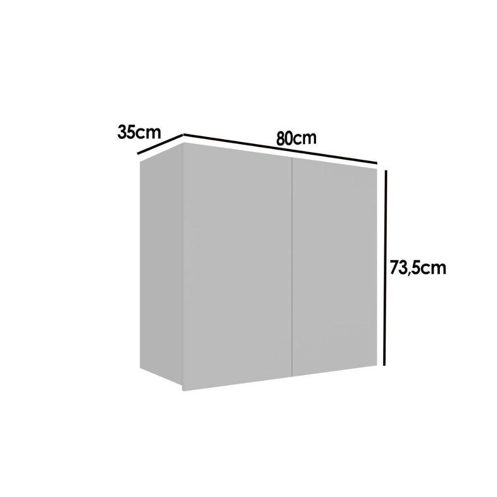 Armário Aéreo P- Cozinha Amsterdam Ph 3103 C- 2 Portas 80cm Off White - Herval - 5