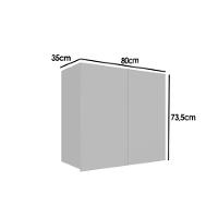 Armário Aéreo P- Cozinha Amsterdam Ph 3103 C- 2 Portas 80cm Off White - Herval - 5