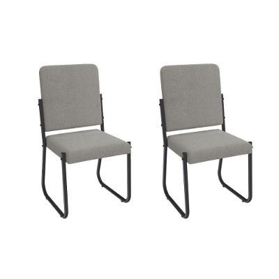 Cadeira Sala De Jantar Sicília 2c139prf Aço Kit 2 Un Preto-boucle Cinza - Kappesberg