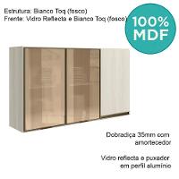 Armario Aereo 3p Vid Mdf 120cm Kali 1219764 Bianco Toq Bianco Toq Nicioli Bianco Toq Bianco Toq