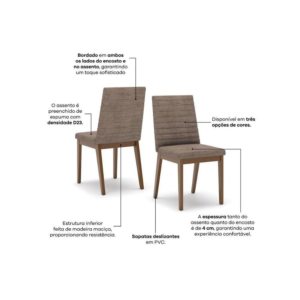 Cadeira De Cozinha Elena Kit 2 Un Nature-linho Creme - Henn - 2