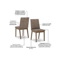 Cadeira De Cozinha Elena Kit 2 Un Nature-linho Creme - Henn - 2