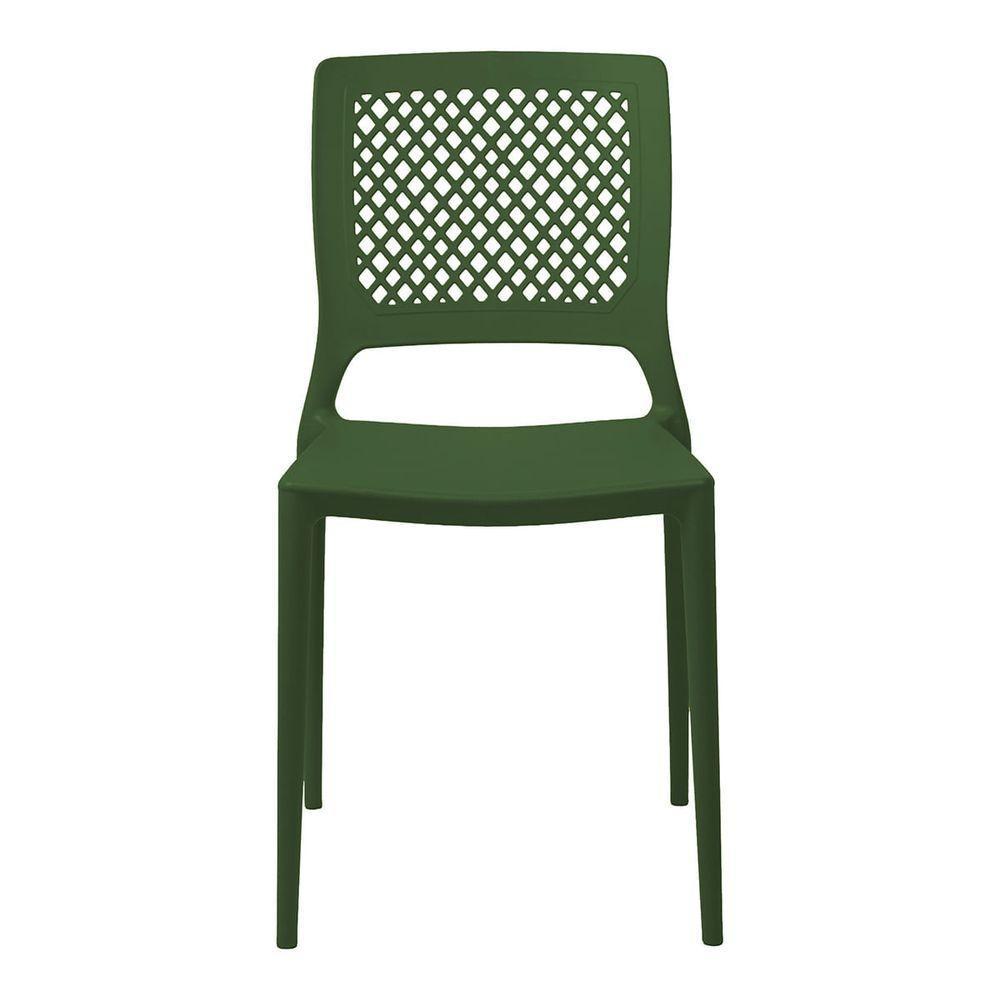 Cadeira Empilhável Vênus Verde Musgo Em Polipropileno Acrilys - 3
