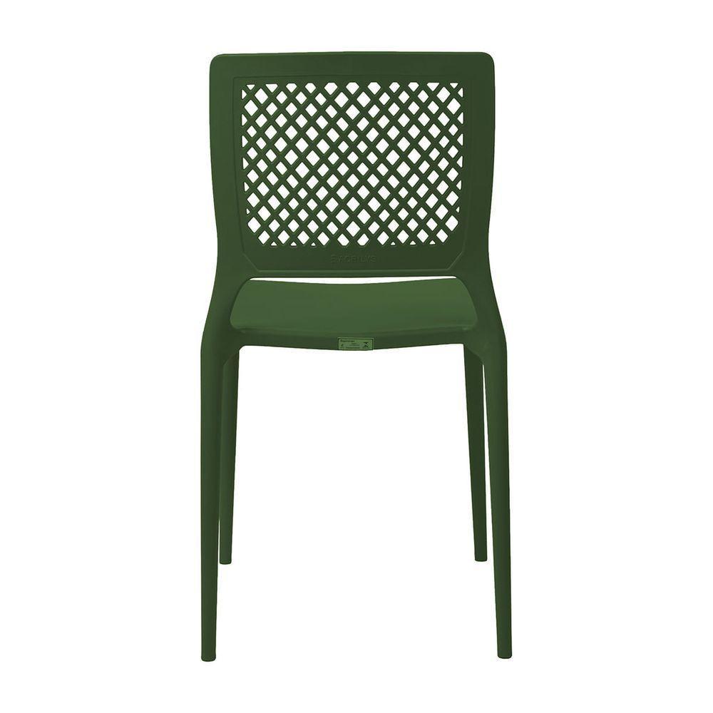 Cadeira Empilhável Vênus Verde Musgo Em Polipropileno Acrilys - 4