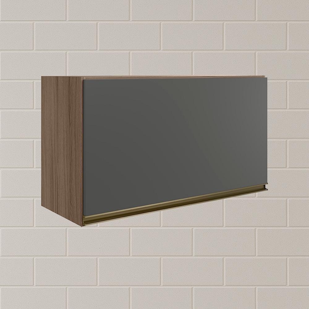 Armario Aereo Basc Mdf 60 Cm Kali 16337 Carvalho Toq Chumbo Nicioli Carvalho Toq Chumbo - 2