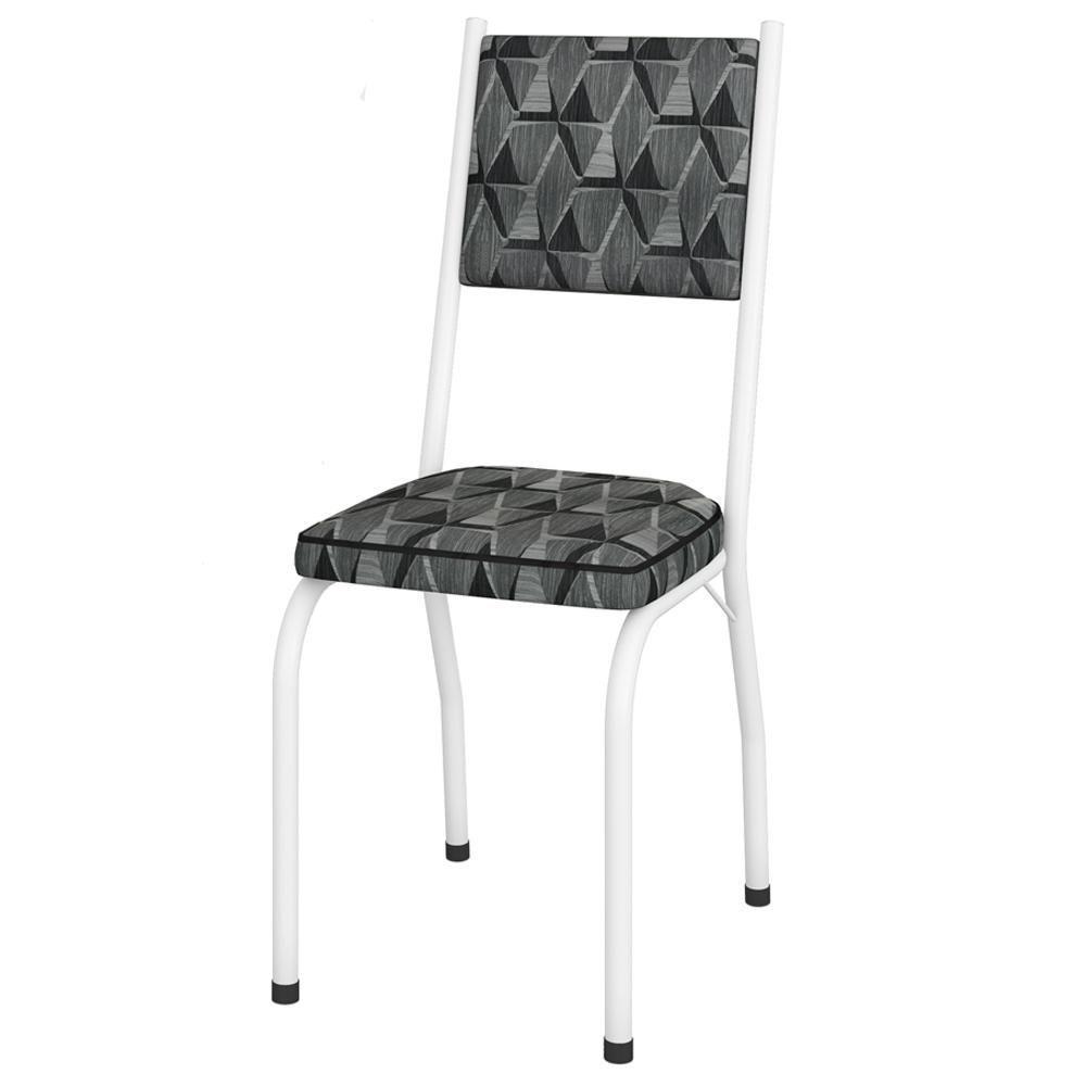 Cadeira Tubular Europa 258 Branco Assento Mosaico Silver Artef Mosaico Silver - 1