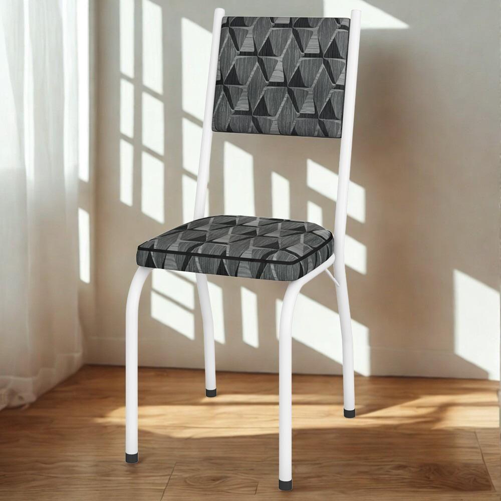 Cadeira Tubular Europa 258 Branco Assento Mosaico Silver Artef Mosaico Silver - 2