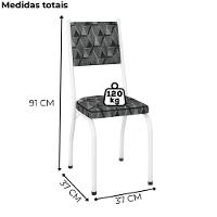 Cadeira Tubular Europa 258 Branco Assento Mosaico Silver Artef Mosaico Silver - 3