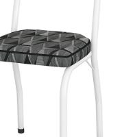 Cadeira Tubular Europa 258 Branco Assento Mosaico Silver Artef Mosaico Silver