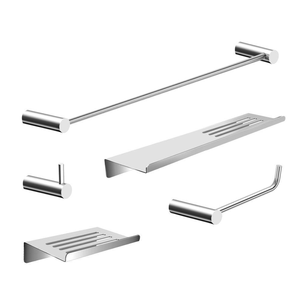 Kit Acessórios Para Banheiro Alto Brilho 5 Peças Grego Metal 2101or - 1