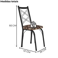 Cadeira Tubular Europa 143 Preto Assento Mosaico Palha Artef Mosaico Palha - 3