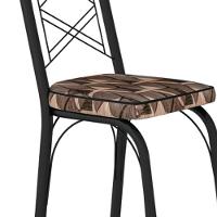 Cadeira Tubular Europa 143 Preto Assento Mosaico Palha Artef Mosaico Palha