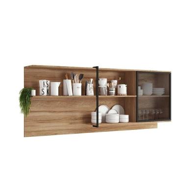 Armário Aéreo Cozinha Modulado Alpha 2504 C- 1 Porta C- Vidro 200cm Freijo - Carraro