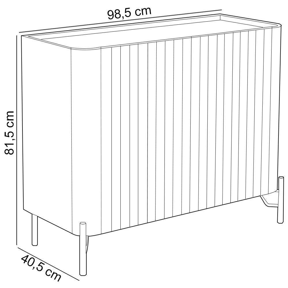 Buffet Sala De Jantar 2 Portas Brise 1 Gaveta Pés Industrial Preto Naim I03 Musgo - Lyam - 3