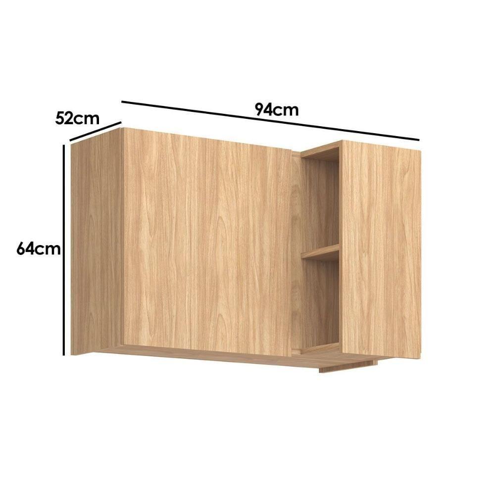 Armário Aéreo Cozinha Modulado Rebeca C- 1 Porta Canto 94cm Mel - Movelbento - 2