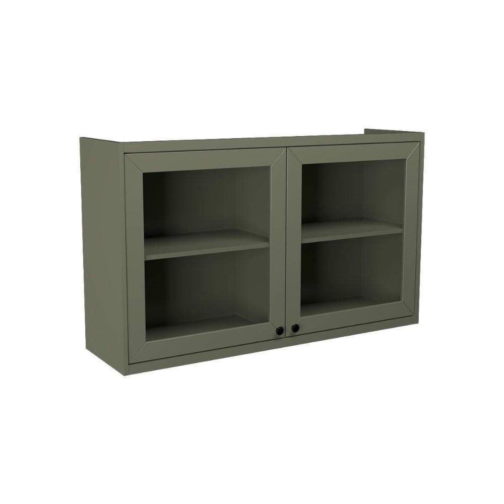 Armário Aéreo P- Cozinha évora Ph 3122 C- 2 Portas C- Vidro 120cm Verde - Herval - 1