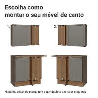 Armário De Cozinha Completa De Canto 399 Cm Rustic-cinza Vik Madesa 01 Rustic-cinza - 9