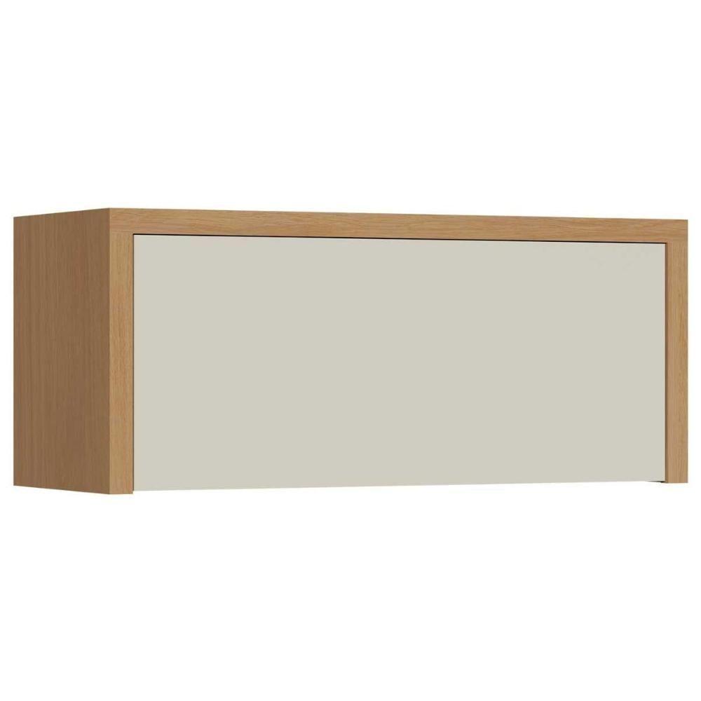 Armário De Geladeira P- Cozinha Condessa C- 1 Porta Basculante 80cm Carvalho-cinza - Nesher - 1